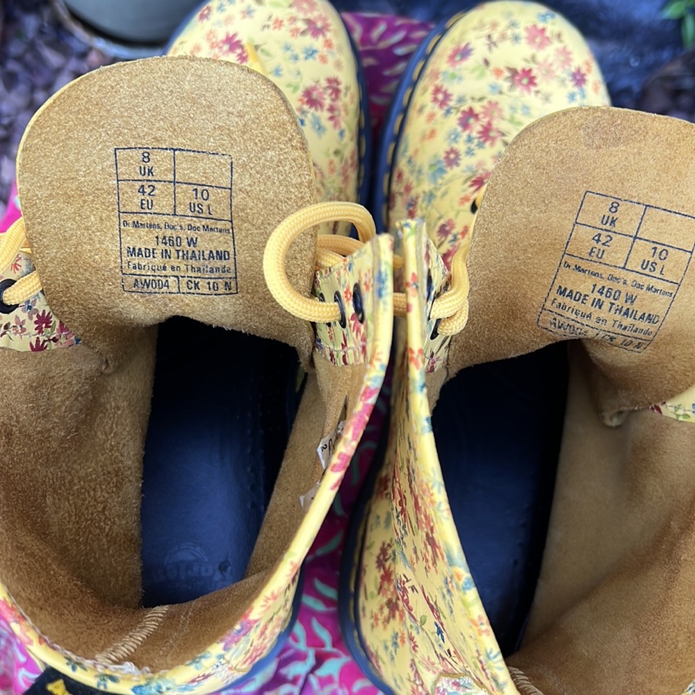 ☀️ 🌺 Dr. Martens 1460 Sunshine Yellow Daisy Floral Boots 🌺☀️ - Picture 17 of 17